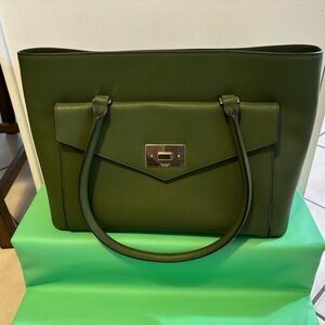 Kate Spade Green Tote Bag with Front Flap